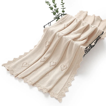 Baby Knit Blanket – Ultra-Soft Cotton Newborn Wrap 90x70cm
