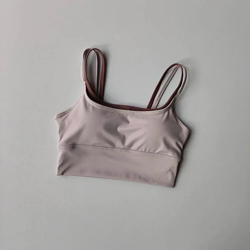 Women's Padded Sports Bra with Double Straps for Yoga & Gym