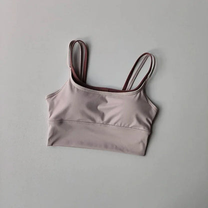 Women's Padded Sports Bra with Double Straps for Yoga & Gym
