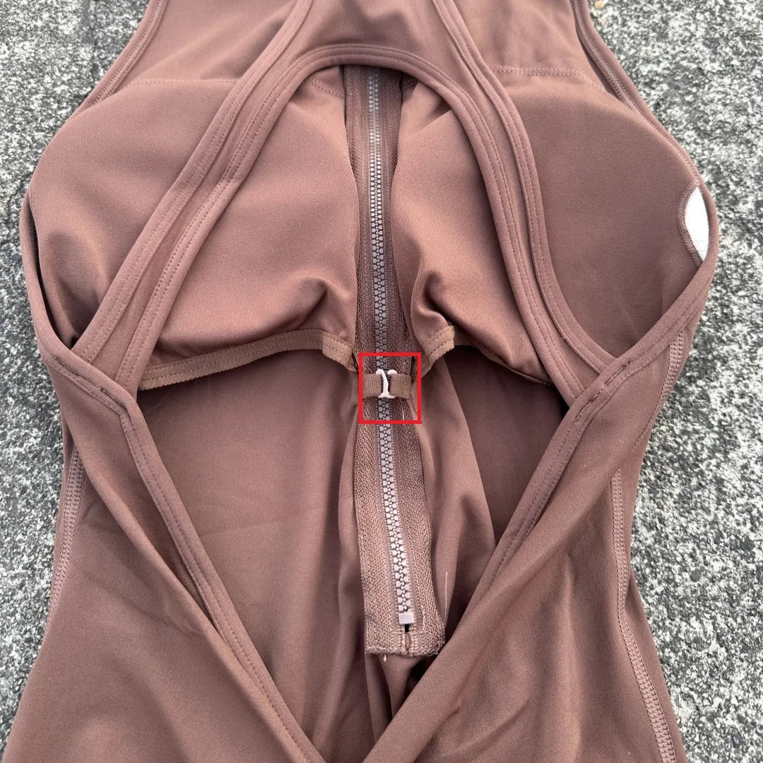 Women's Yoga Jumpsuit Set - Scrunch Back Zipper Gym Sportswear