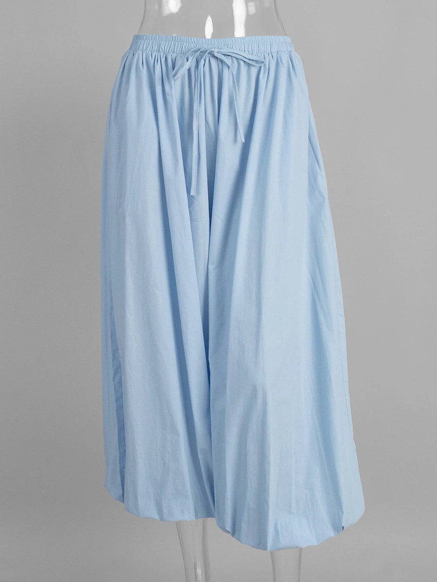 Women's Wide Leg Lantern Pants – Loose Cotton Casual Trousers