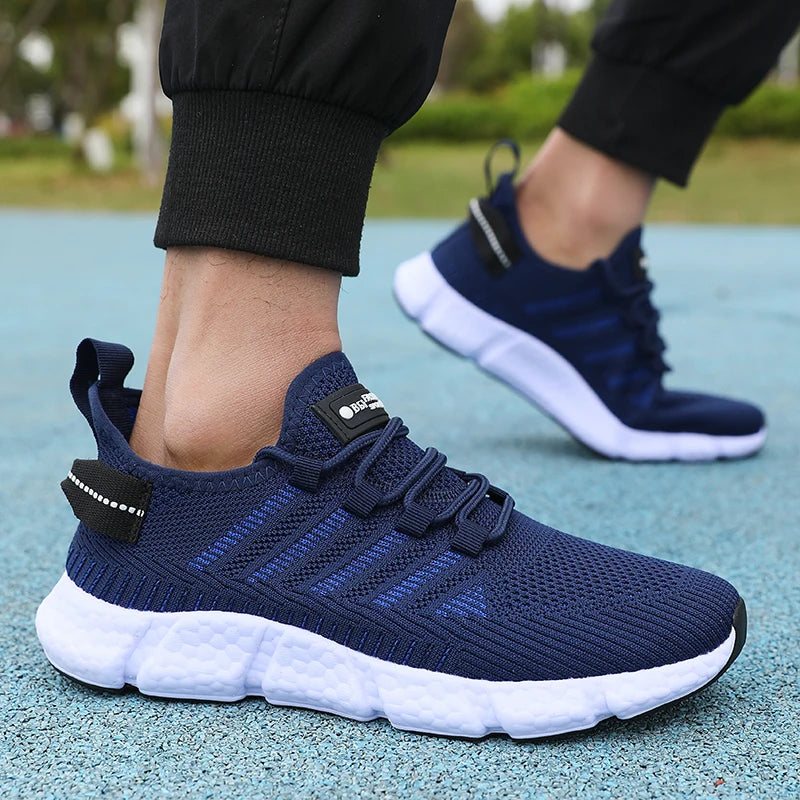 Men's Mesh Running Sneakers – Breathable Lightweight Casual Shoes