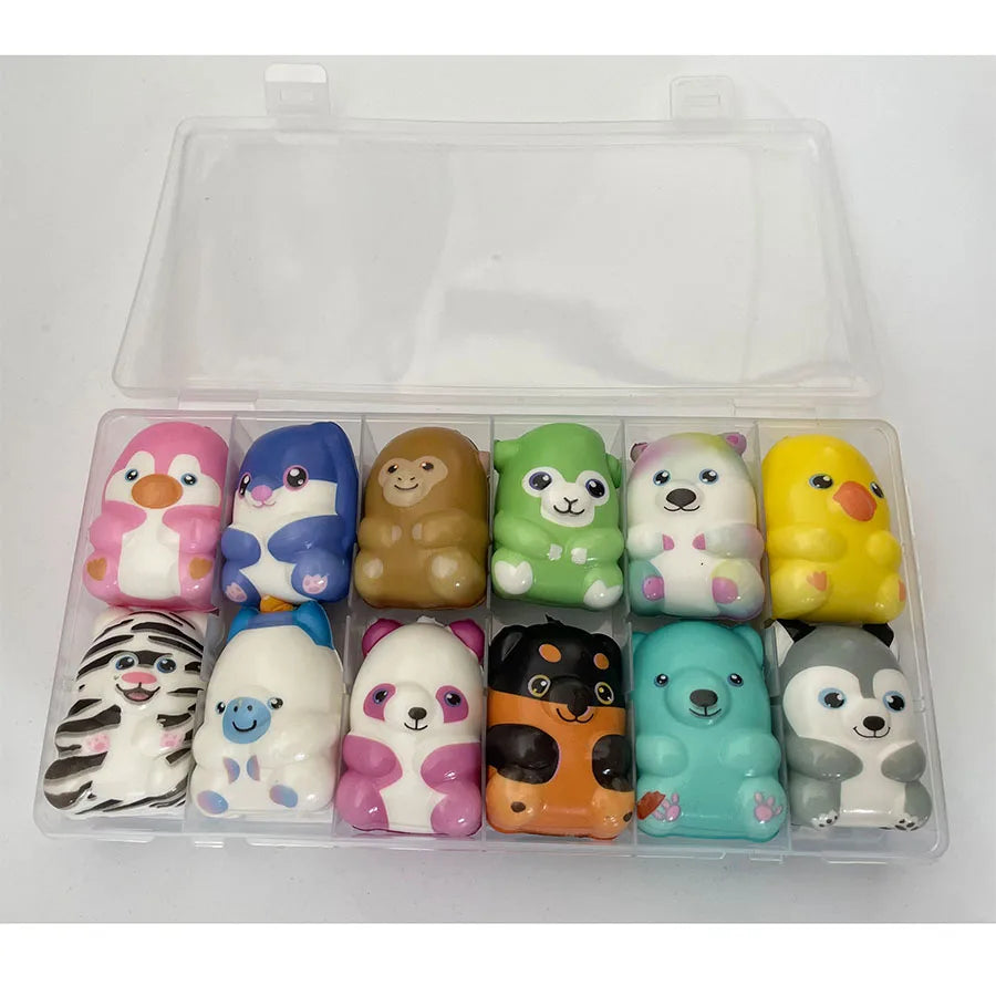 Kawaii Animal Squishy Toys Set - Slow Rising Stress Relief Squishies for Kids