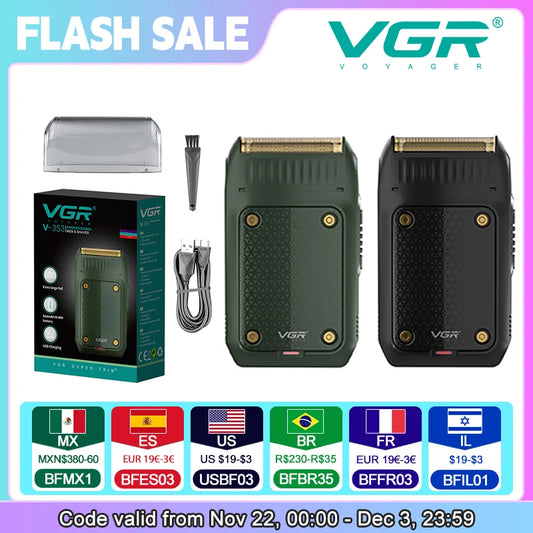 VGR V-358 Professional Men's Electric Foil Shaver – USB Rechargeable