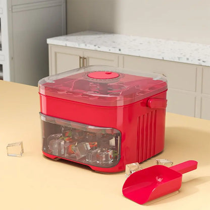 Ice Cube Tray with Storage Box – 50-Cube Double Layer Press