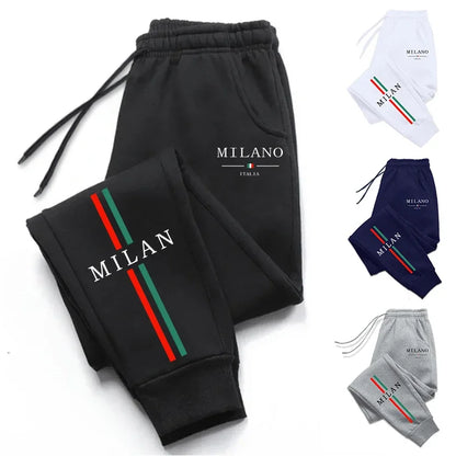 Men's Printed Sweatpants – Soft Casual Drawstring Jogger Trousers
