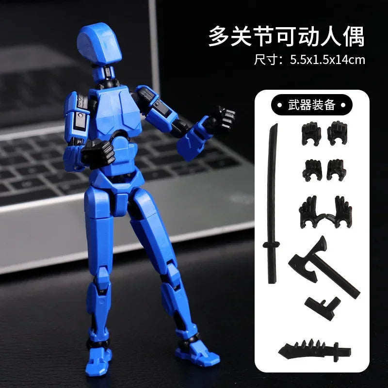 3D Printed Multi-Jointed Robot Action Figure – Full Articulation with Accessories