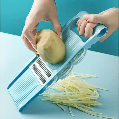 5-in-1 Vegetable Chopper & Mandoline Slicer with Stainless Steel Blades