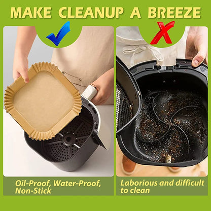 Air Fryer Disposable Paper Liners – Non-Stick Parchment Mats