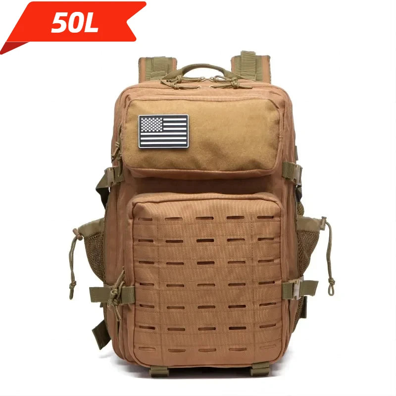 Tactical MOLLE Backpack 25L/50L – Military Hiking Rucksack with Bottle Holders
