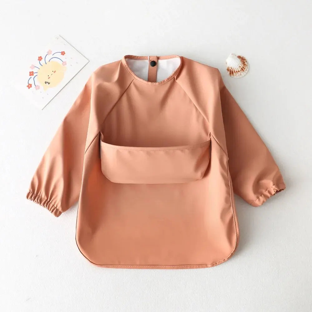 Kids Waterproof Long Sleeve Art Smock Bib Apron