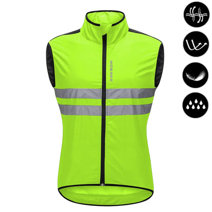 Cycling Windbreaker Vest Men Packable Windproof Reflective Jacket