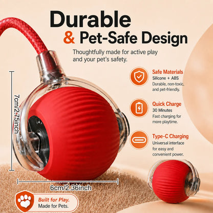 Interactive Dog Ball Toy – Automatic Rolling & Sound, USB Rechargeable