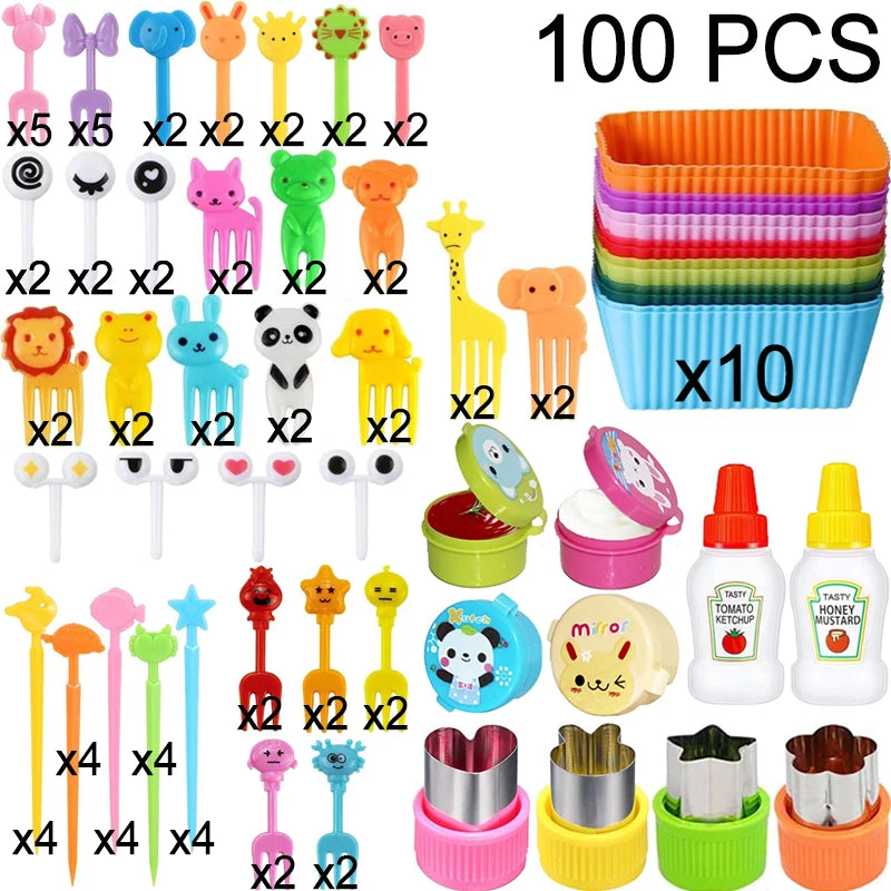Kids Bento Food Picks Set – Cute Animal Forks & Lunch Accessories