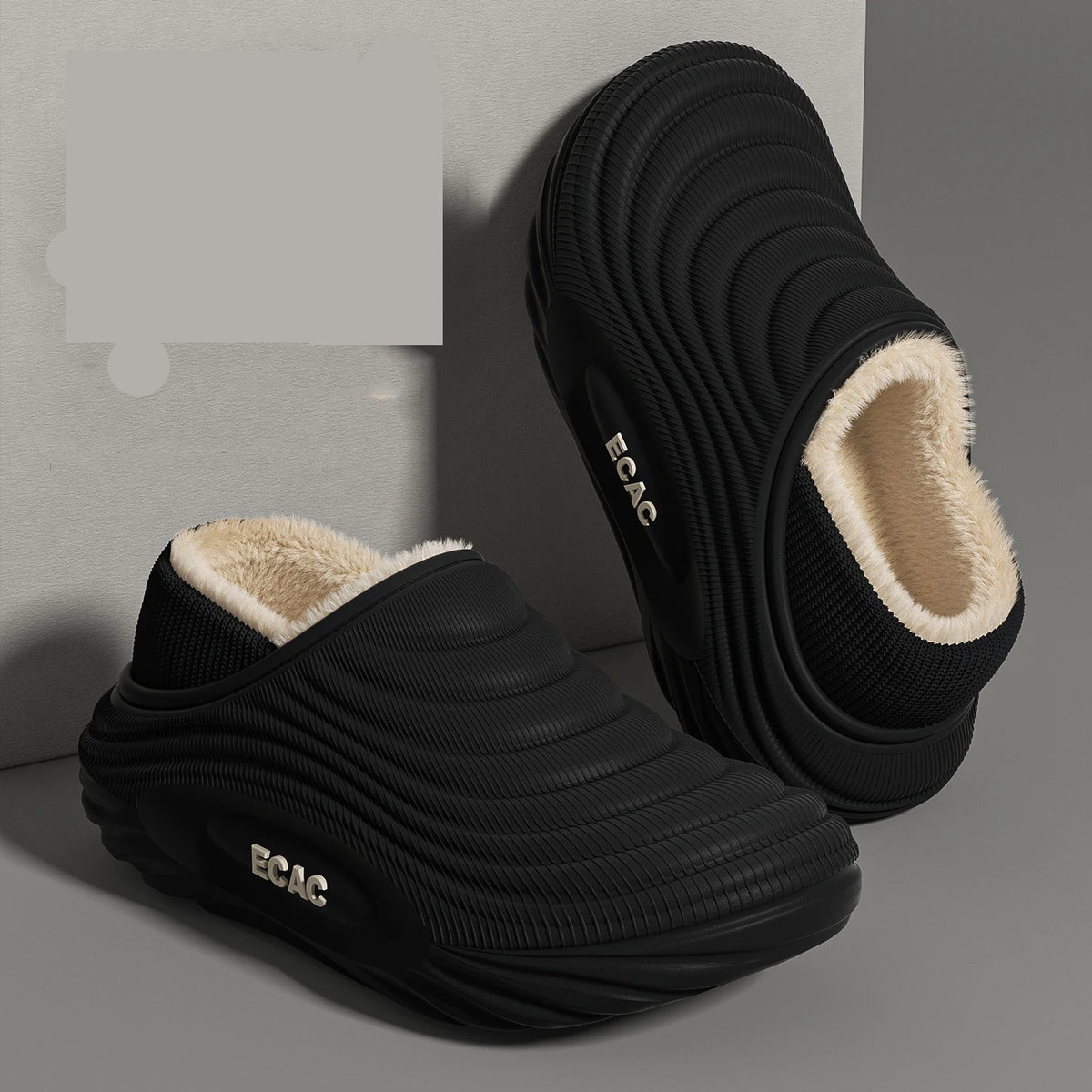 Waterproof Closed-Toe Slippers – Fleece-Lined, Non-Slip