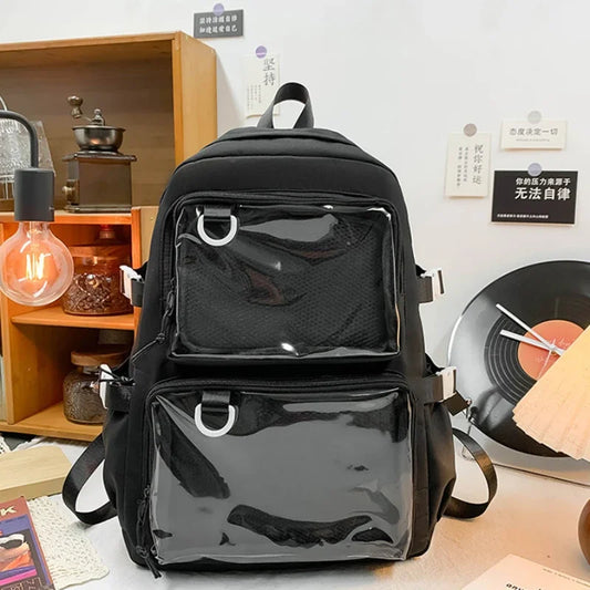 Kawaii Ita Bag Transparent Backpack for Women – Large Capacity