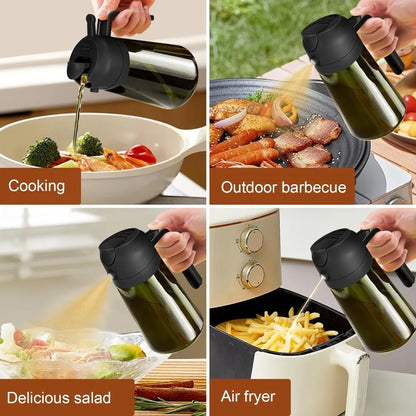 Oil Dispenser Bottle 470ml - Dark Glass Gravity Sensor Lid