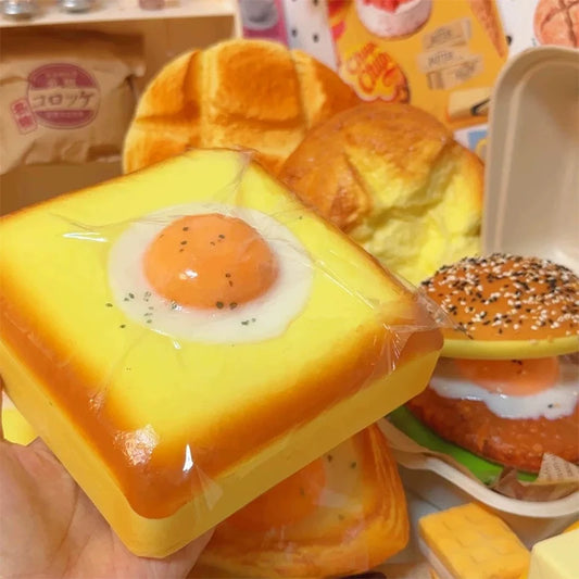 Fried Egg Toast Squishy Toy – Slow Rising Stress Relief