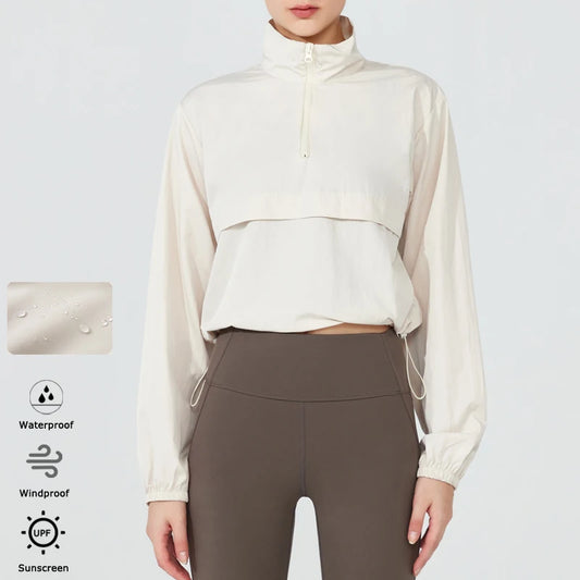 Women's Quarter-Zip Athletic Windbreaker Jacket