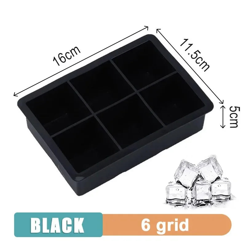 Large Silicone Ice Cube Tray – Multiple Grid Sizes & Colors