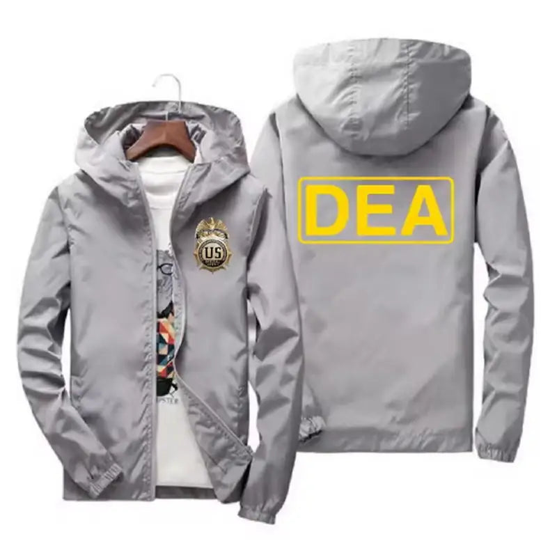 Men's Printed Windbreaker Jacket – Lightweight Hooded Zip Coat