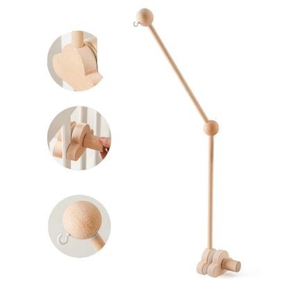 Wooden Baby Mobile Arm Bracket for Crib – Newborn Hanging Toy Holder