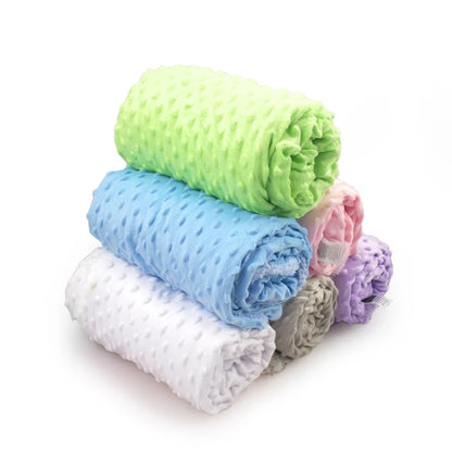 Baby Blanket Soft Minky Dot Fleece – Newborn Swaddle Wrap