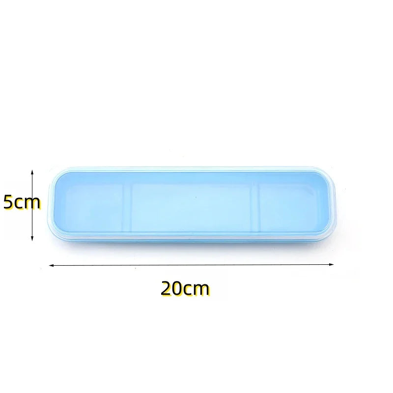 Portable Utensil Storage Box with Spoon, Fork & Chopsticks