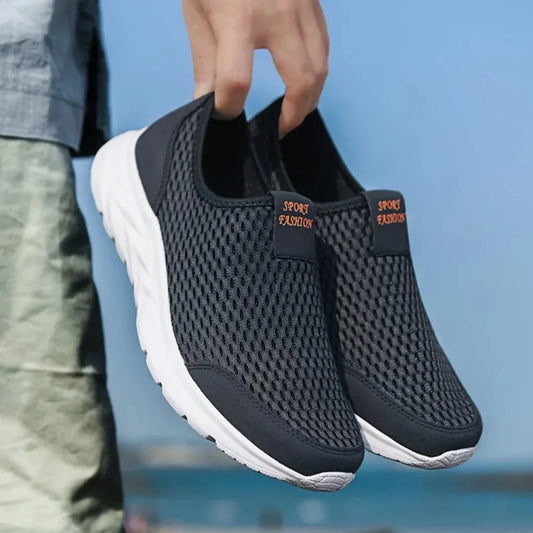 Men's Slip-On Mesh Sneakers – Lightweight Breathable Casual Loafers