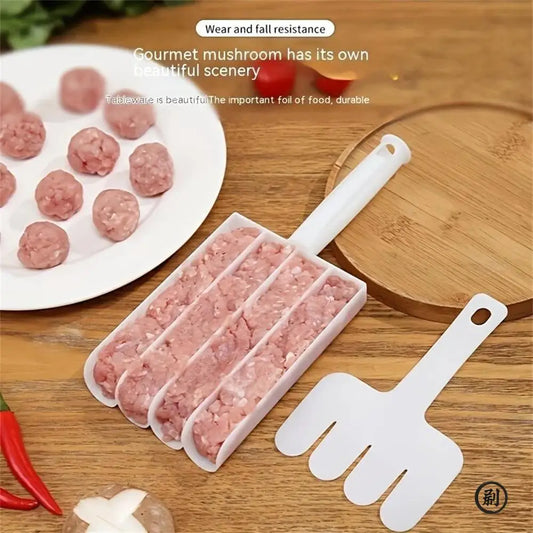 Meatball Maker & Fish Ball Mold Set – 4-Cavity Plastic Spoon