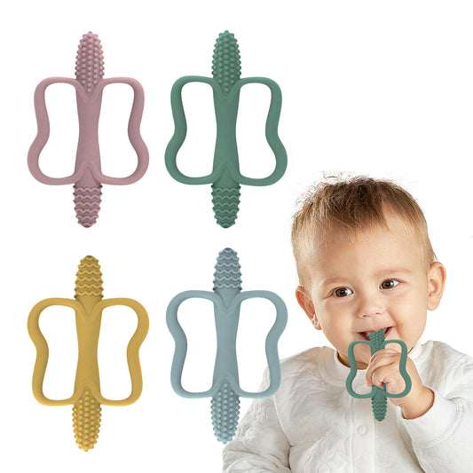 Silicone Baby Teether with Easy-Grip Handle – Dual-Texture Teething Toy