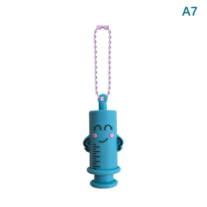 Ampoule Bottle Opener Keychain – Cute Nurse & Doctor Character, Syringe Vial Cutter