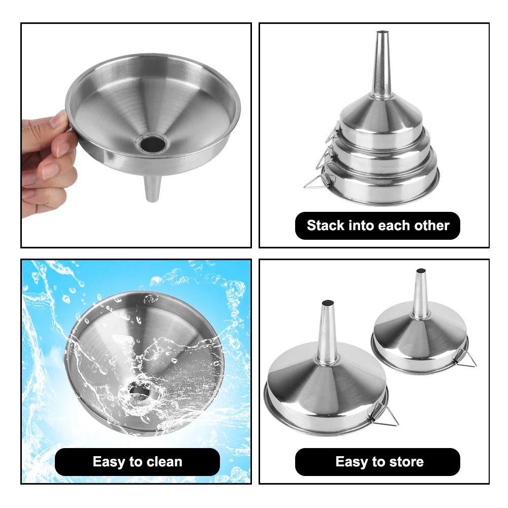 Stainless Steel Kitchen Funnel – Wide Mouth, Dishwasher Safe