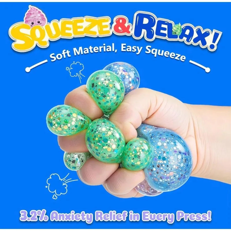Glitter Poo Squishy Stress Ball – Funny Squeeze Fidget Toy for Kids & Adults