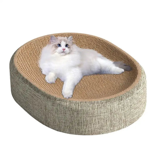 Oval Cat Scratching Board & Lounge Bed – 2-in-1 Sisal