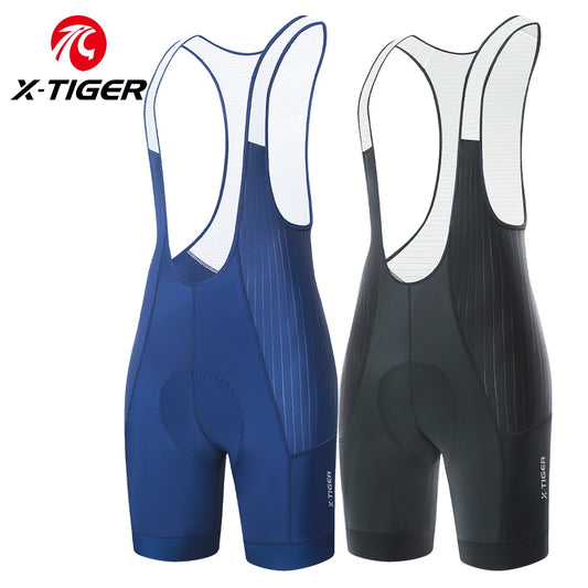X-Tiger Men's Cycling Bib Shorts – Pro Foam Pad, Long Distance