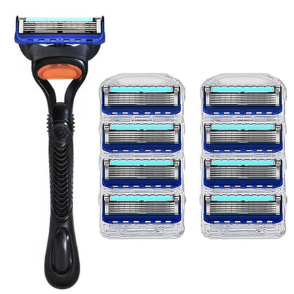 5-Layer Razor Blade Refills – Stainless Steel Wet Shaving Cartridges for Men