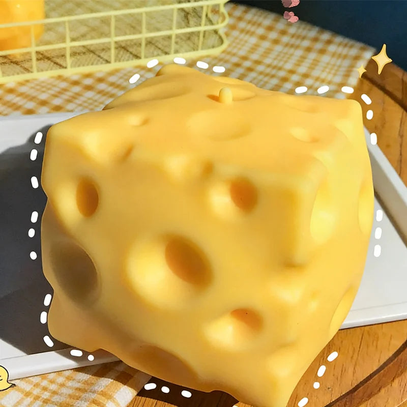 Squishy Cheese Block Squeeze Toy – Slow Rise Stress Relief Fidget