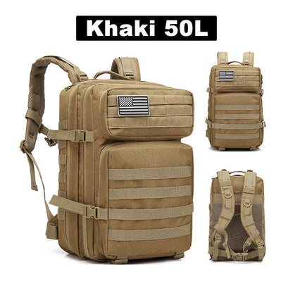 50L Tactical Military Backpack – Waterproof MOLLE Rucksack