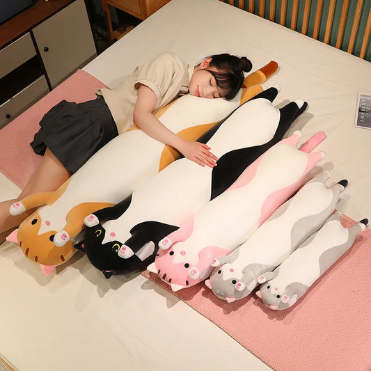 Long Cat Body Pillow Plush Toy – Soft Stuffed Animal Cuddle Pillow