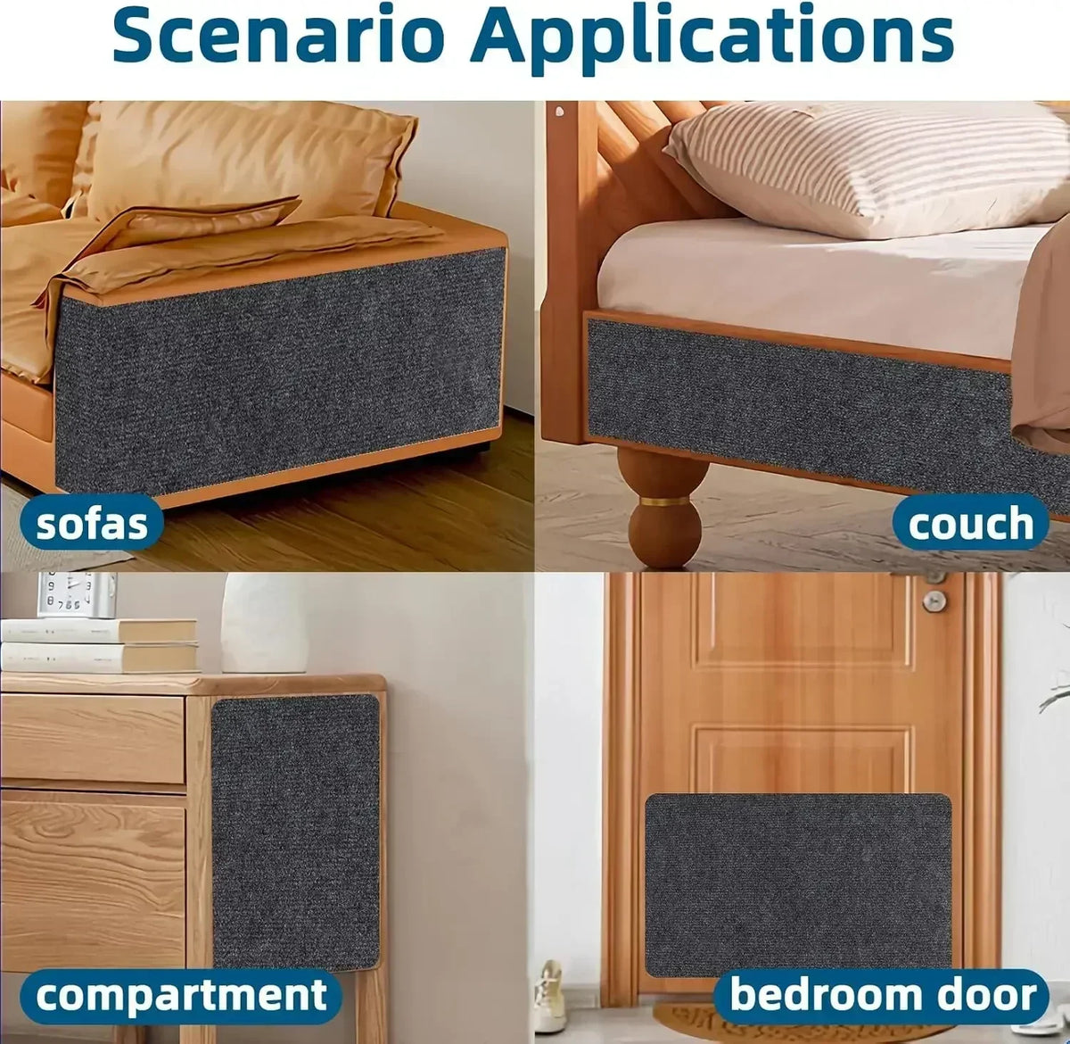 Cat Scratching Mat – Self-Adhesive Trimmable Carpet Pad for Furniture