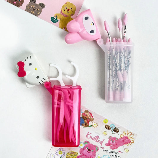 Sanrio Cotton Swab Storage Case – Hello Kitty & My Melody