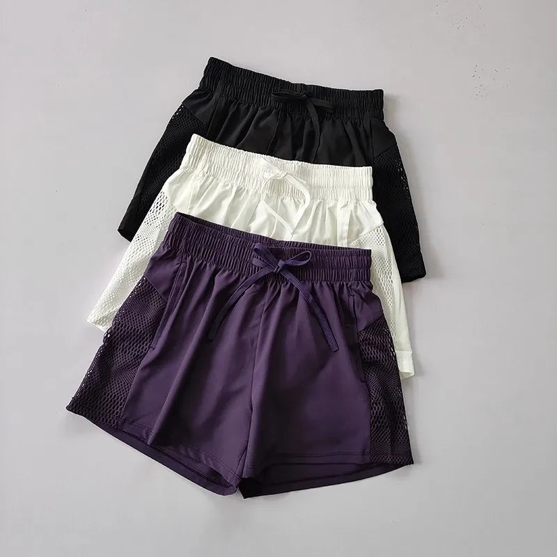Women's Quick-Dry Sports Shorts – Loose Fit with Mesh Pockets