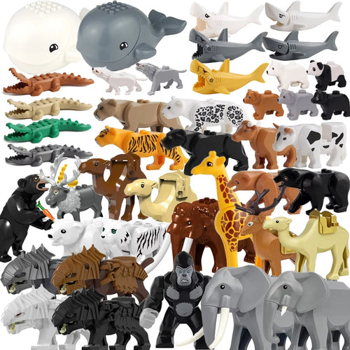 Animal Building Block Mini Figures – MOC Zoo & Farm Creatures Set for Kids