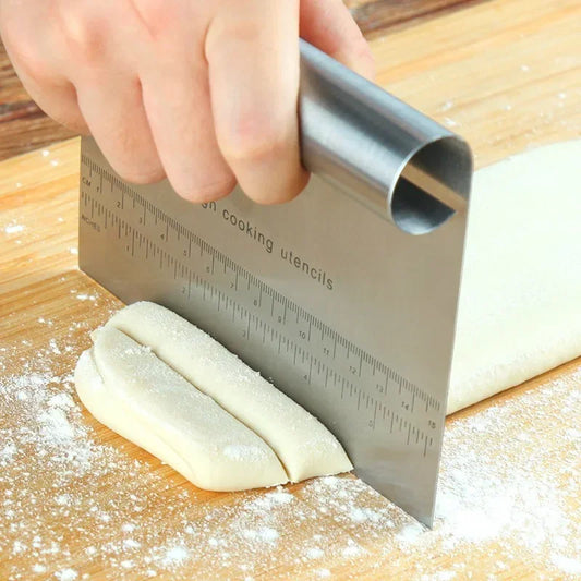 Stainless Steel Dough Scraper – Pastry Cutter & Cake Spatula