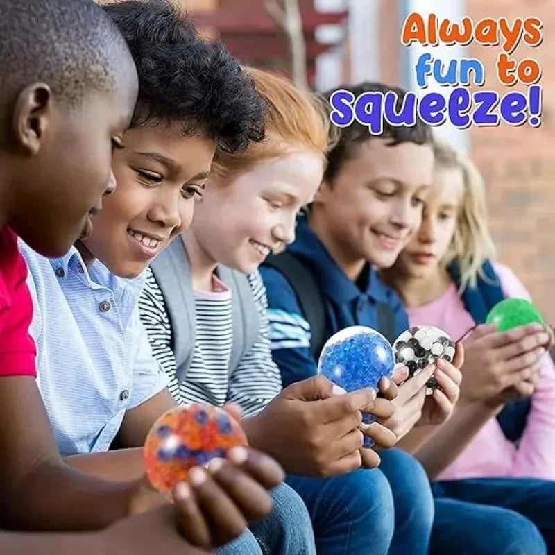 Mini Stress Relief Squeeze Balls – Rainbow Colors, Set of 6