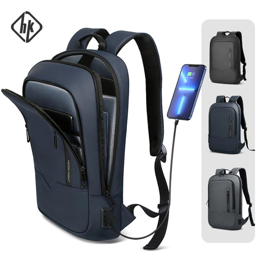Slim Laptop Backpack 15.6" – Waterproof Business Bag with USB Charging Port
