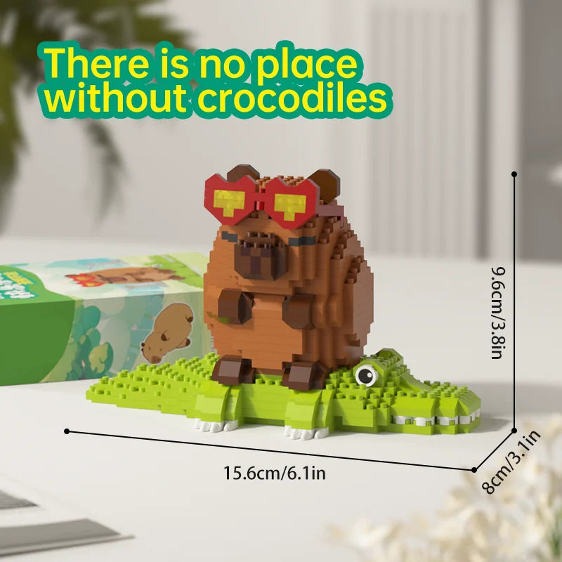 Capybara Mini Building Blocks Figure – Cute Desk Decor Collectible Toy