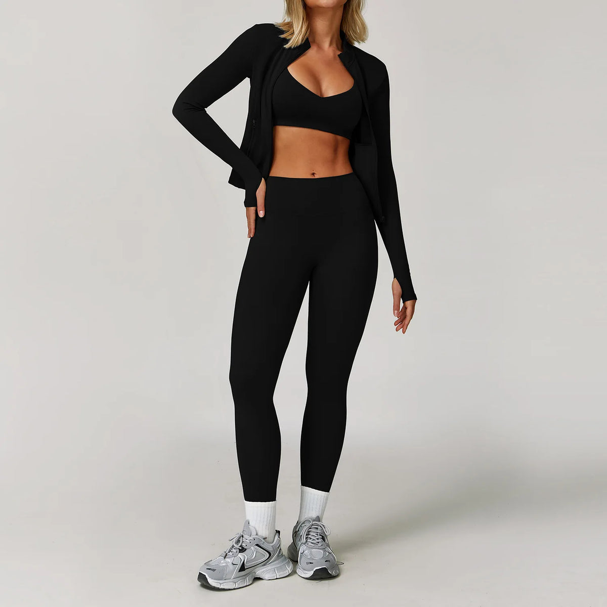 Women's Yoga Set 2-3 Piece Workout Tracksuit with Sports Bra