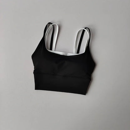 Women's Padded Sports Bra with Double Straps for Yoga & Gym
